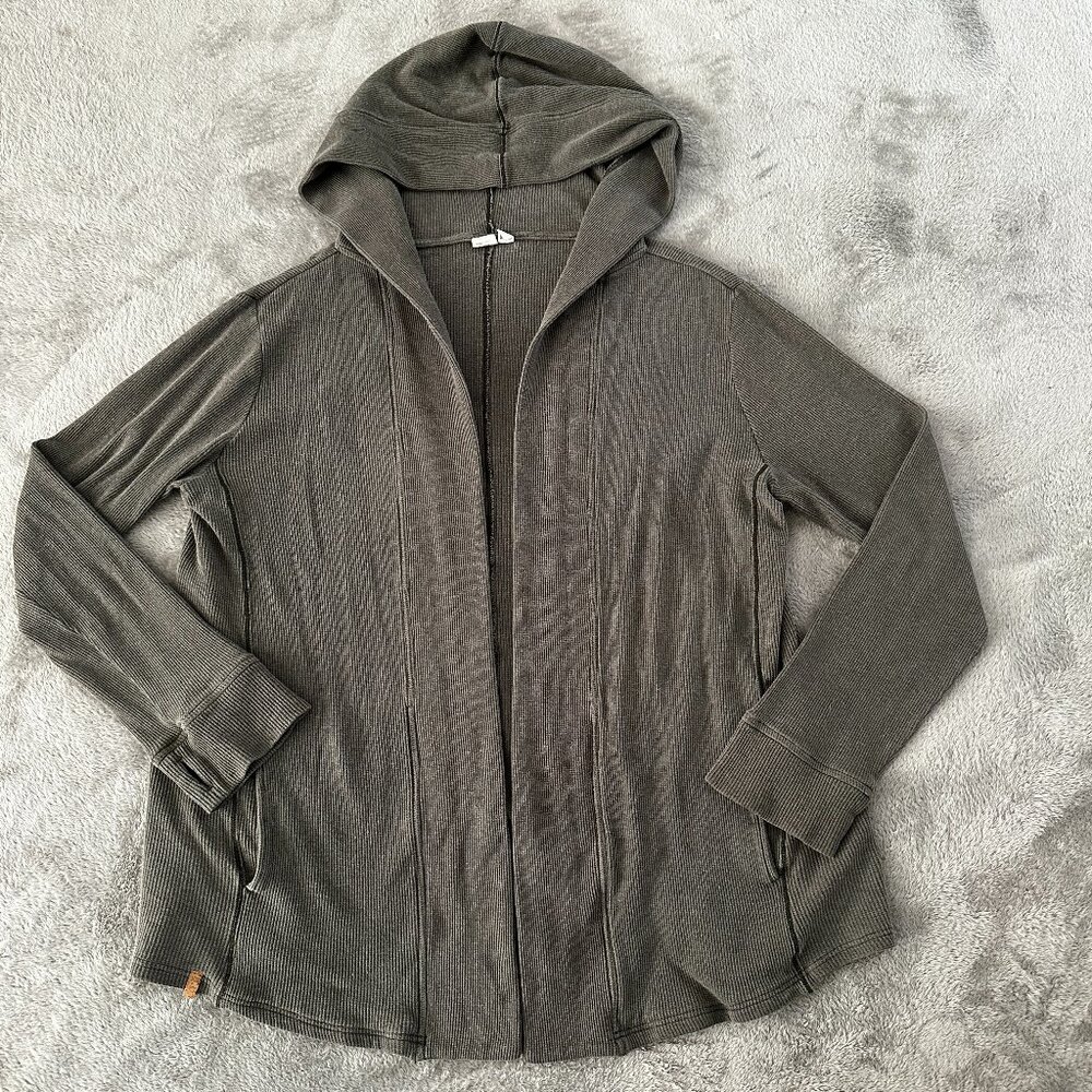 TenTree 10Tree Organic Cotton Lyocell Hooded Cardigan Women's XL Green